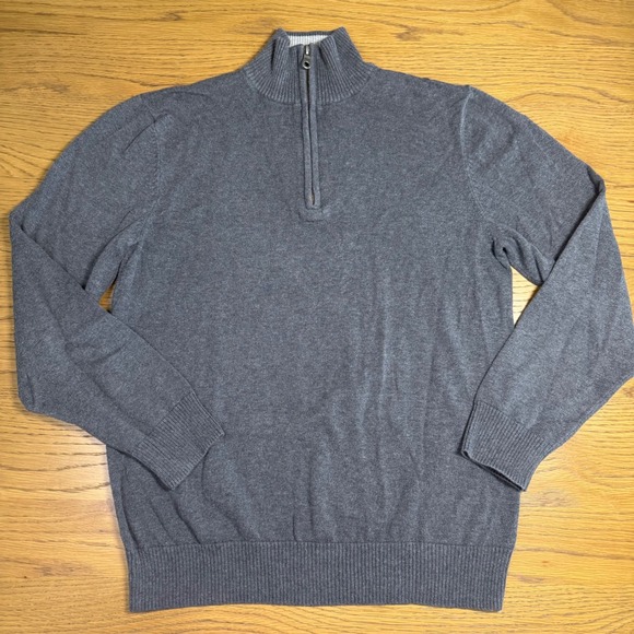 Old Navy Other - Old Navy Mens Small Gray Quarter Zip Mock Neck Pullover Sweater Heathered